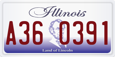 IL license plate A360391