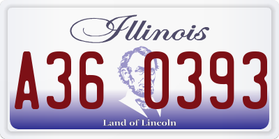 IL license plate A360393