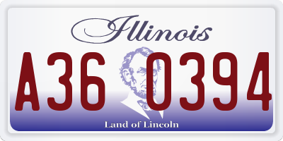IL license plate A360394