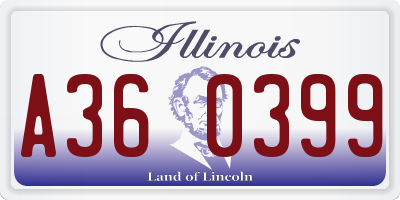 IL license plate A360399
