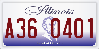 IL license plate A360401