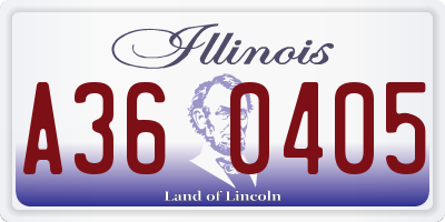 IL license plate A360405