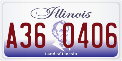 IL license plate A360406