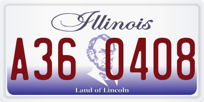 IL license plate A360408