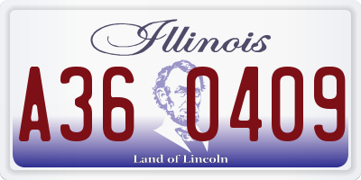 IL license plate A360409