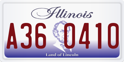 IL license plate A360410