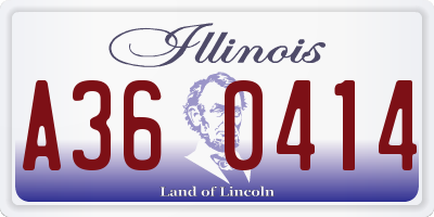 IL license plate A360414