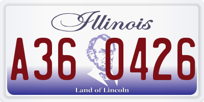 IL license plate A360426