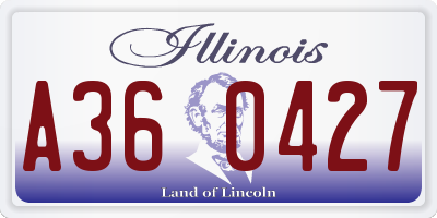IL license plate A360427