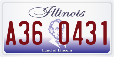 IL license plate A360431