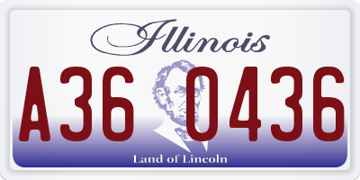 IL license plate A360436