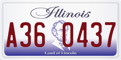 IL license plate A360437