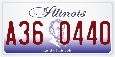IL license plate A360440