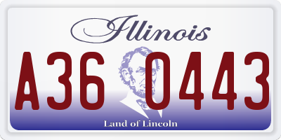 IL license plate A360443