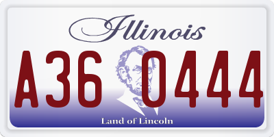 IL license plate A360444