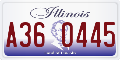 IL license plate A360445