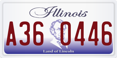 IL license plate A360446