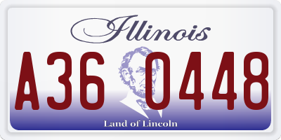 IL license plate A360448