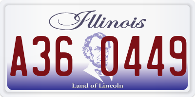 IL license plate A360449