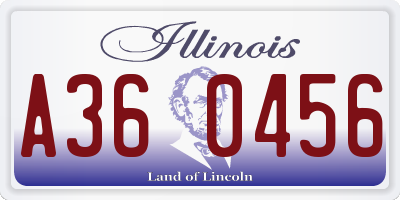 IL license plate A360456
