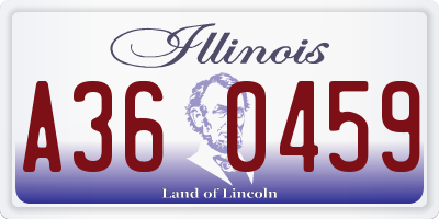 IL license plate A360459