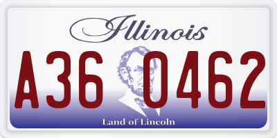 IL license plate A360462