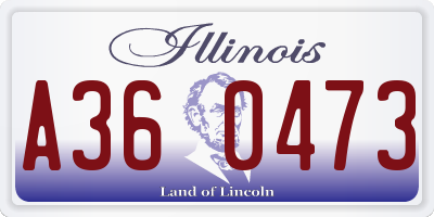 IL license plate A360473