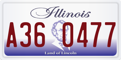 IL license plate A360477