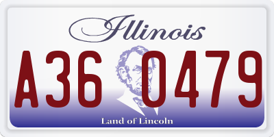 IL license plate A360479