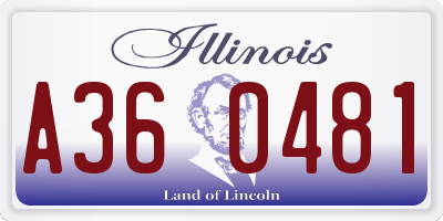IL license plate A360481
