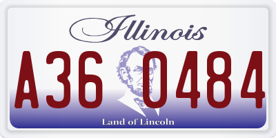 IL license plate A360484