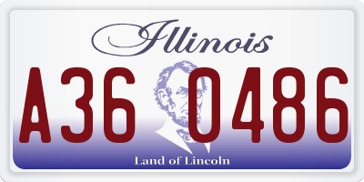 IL license plate A360486