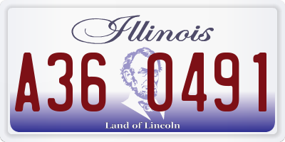 IL license plate A360491