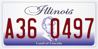 IL license plate A360497