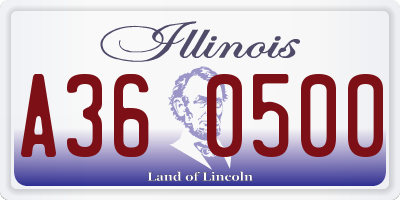IL license plate A360500