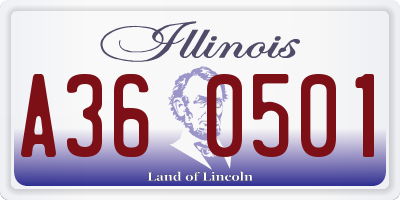 IL license plate A360501