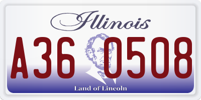 IL license plate A360508