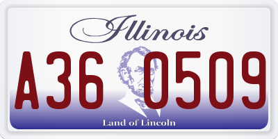 IL license plate A360509