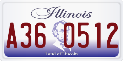 IL license plate A360512