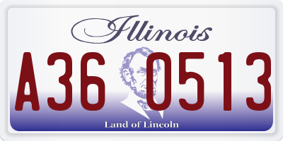 IL license plate A360513