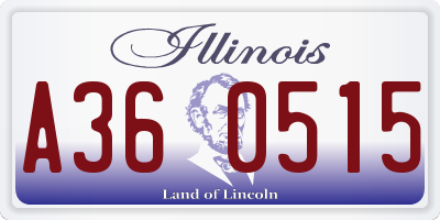 IL license plate A360515