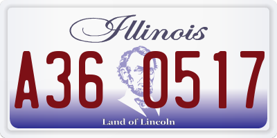 IL license plate A360517