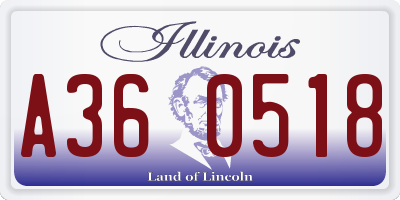 IL license plate A360518