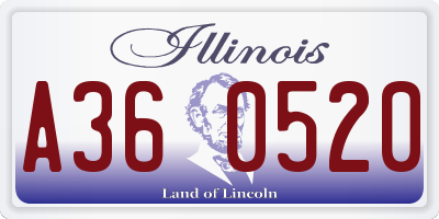 IL license plate A360520