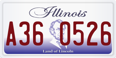 IL license plate A360526