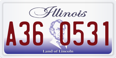 IL license plate A360531