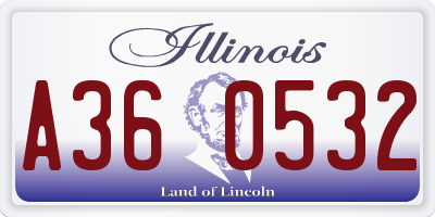 IL license plate A360532