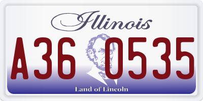 IL license plate A360535