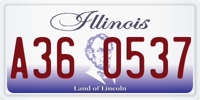 IL license plate A360537