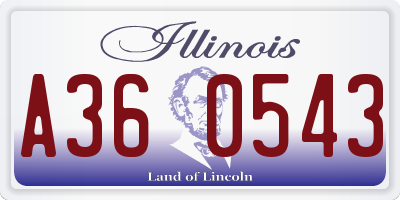 IL license plate A360543